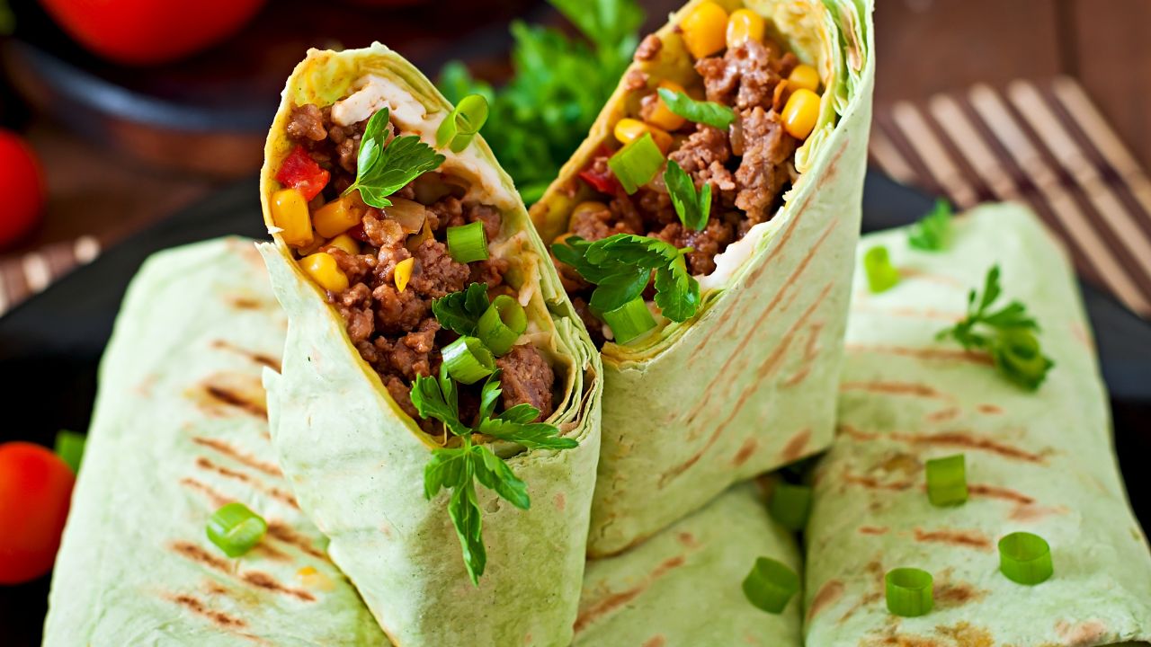 beef veg burrito wraps Beef or Veg Burrito Wraps