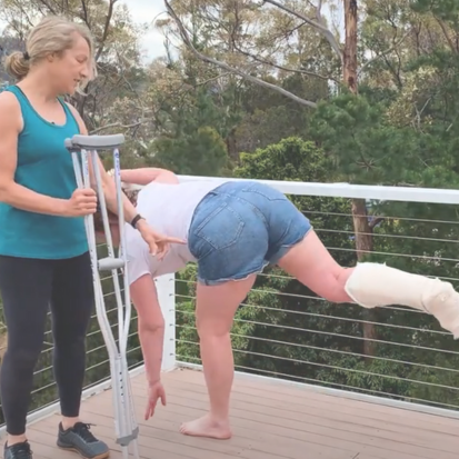 sheree broken leg Strength Training workout with a broken leg